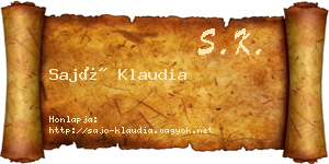 Sajó Klaudia névjegykártya